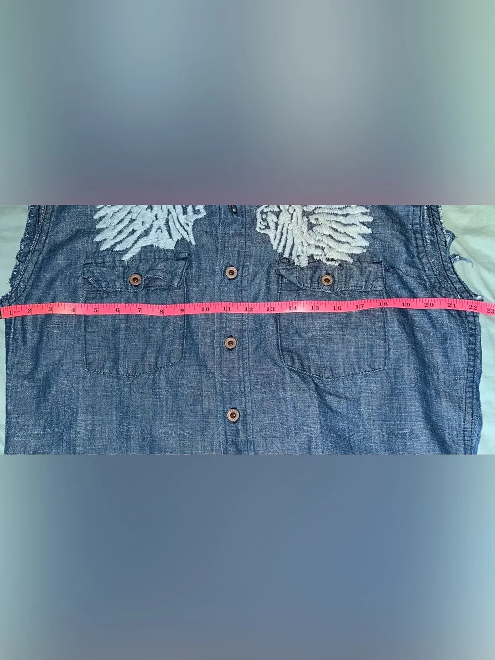The Great China Wall Motor City Freedom Cycle Denim Shirt ASO Jessica Simpson - Picture 16 of 16